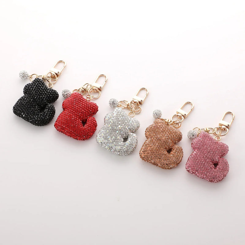 Crystal Rhinestone Bear Keychain