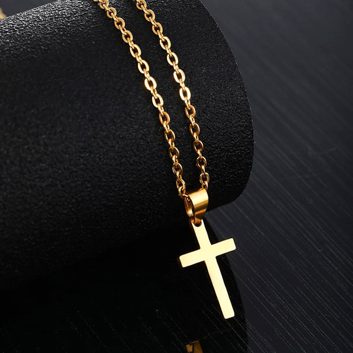 Classic Cross Hip Hop Style Pendant Necklace