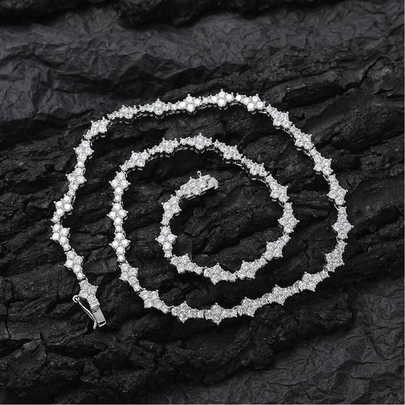 Classic Honeycomb Tennis Punk Chain Necklace-Cubin Chains-Sairahaz Jewelers