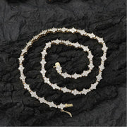 Classic Honeycomb Tennis Punk Chain Necklace-Cubin Chains-Sairahaz Jewelers