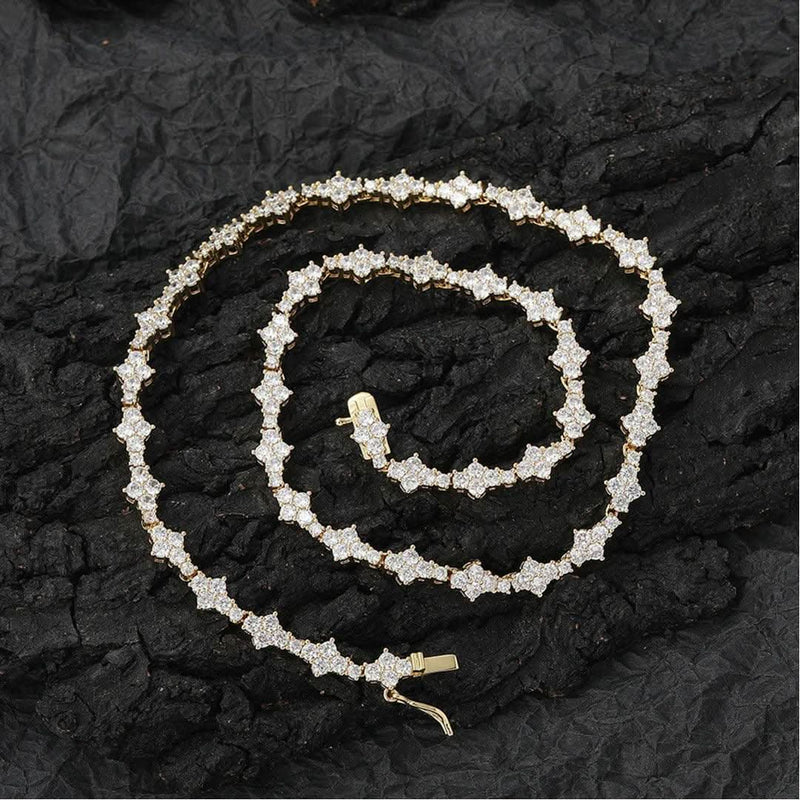 Classic Honeycomb Tennis Punk Chain Necklace-Cubin Chains-Sairahaz Jewelers