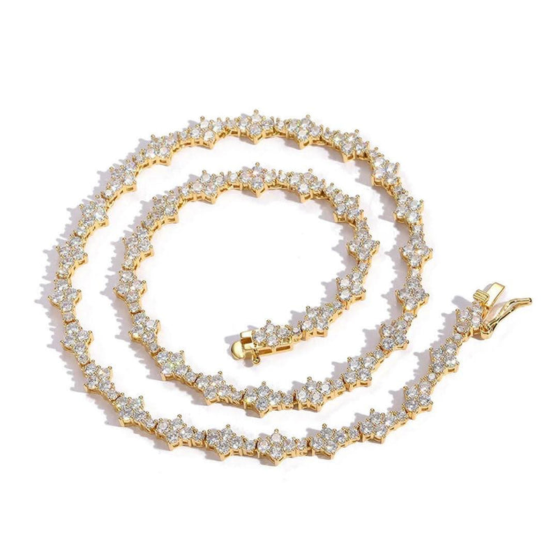 Classic Honeycomb Tennis Punk Chain Necklace-Cubin Chains-Sairahaz Jewelers