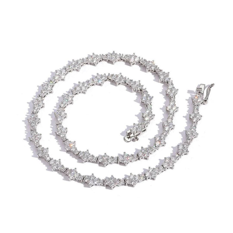 Classic Honeycomb Tennis Punk Chain Necklace-Cubin Chains-Sairahaz Jewelers