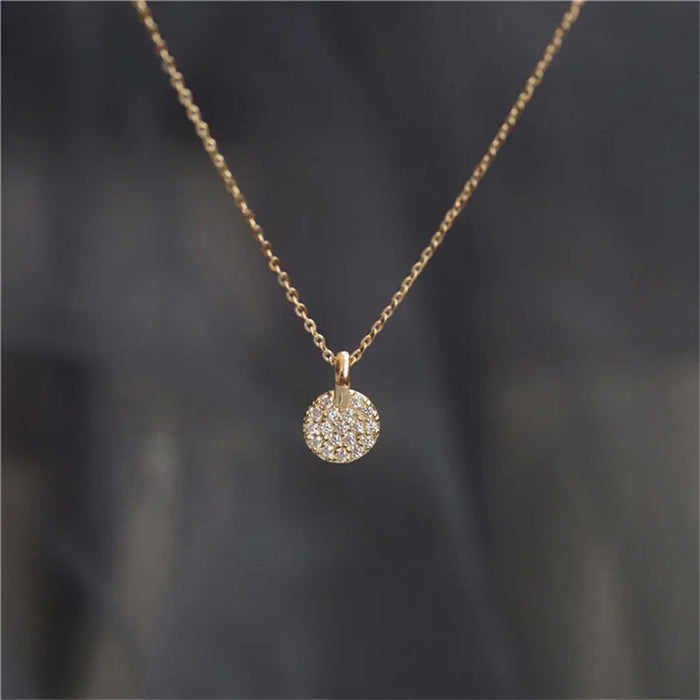 Sweet Zircon Flower Gold plated Pendant Necklace