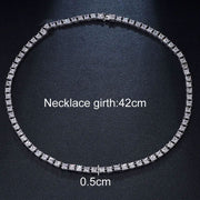 Square Luxury Cubic Zirconia Necklace-Cubin Chains-Sairahaz Jewelers