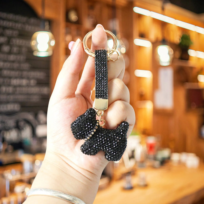 Crystal Rhinestone French Bulldog Keychain