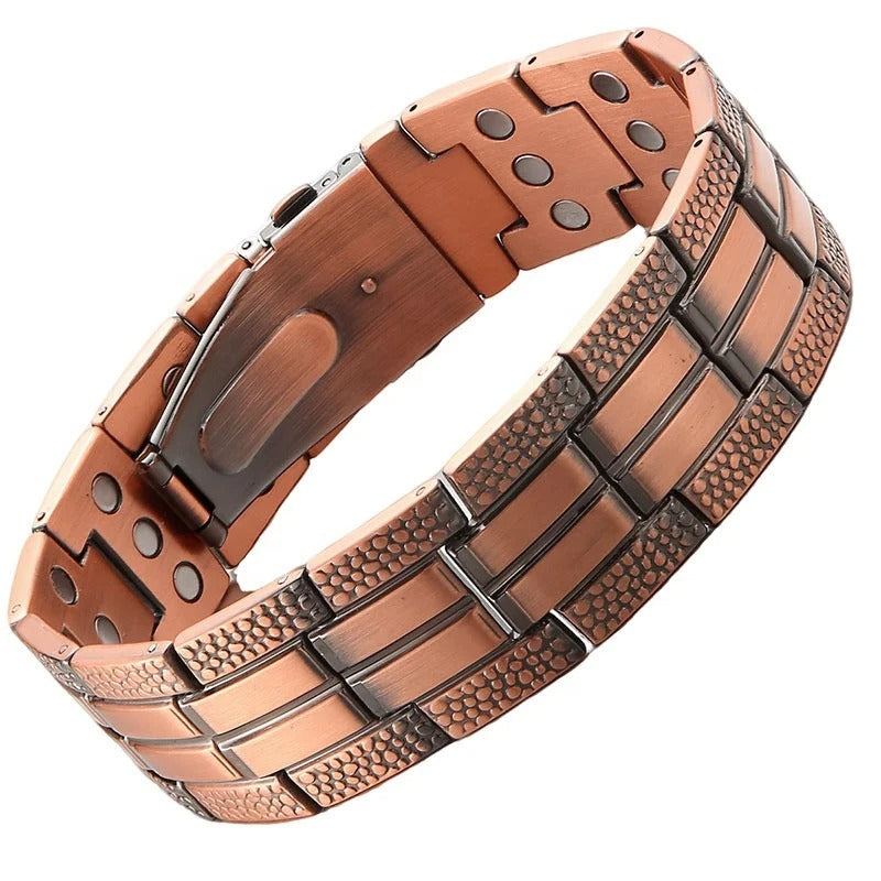Pulsera magnética para hombre – Pulsera de cobre de primera calidad, ajuste regulable