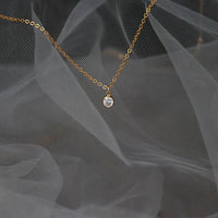 Classic Simple Zircon Sterling Pendant Necklace-Pendant-Sairahaz Jewelers