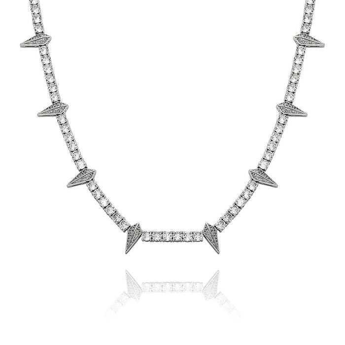 Frosty Glam Plated CZ Micro Pave Necklace