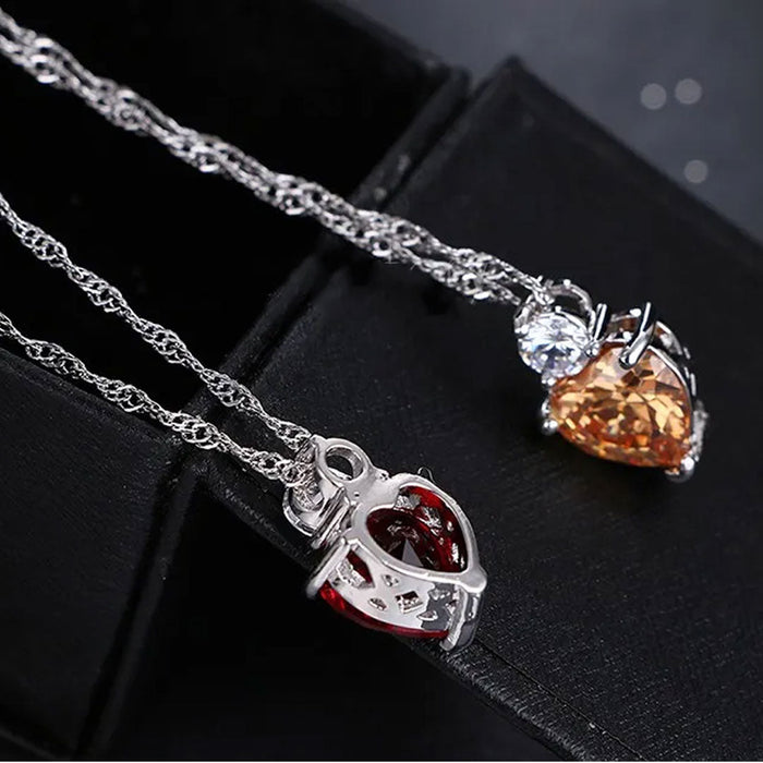 Heart Shaped Zircon Fashionable Elegance Necklace-Pendant-Sairahaz Jewelers