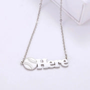 Ball Name Necklace - Baseball-Custom Baseball Necklace-Sairahaz Jewelers