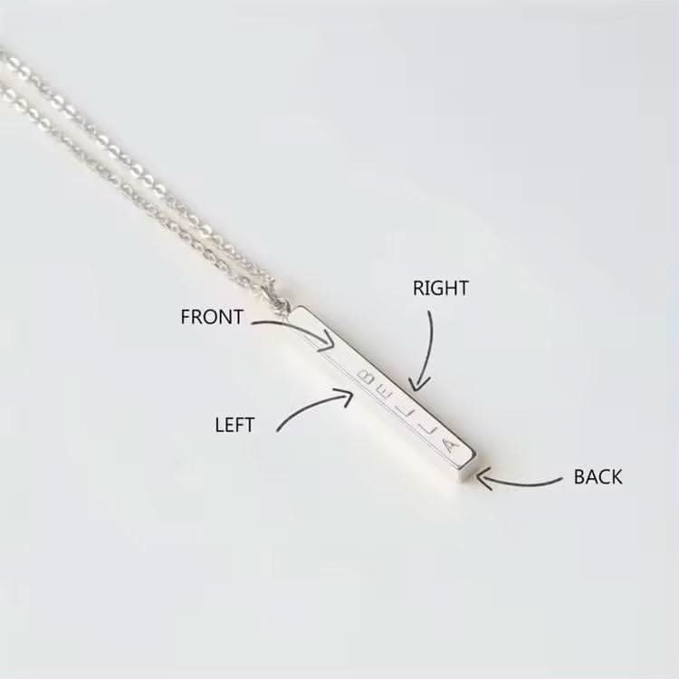 Bar Name Necklace 925 Sterling Silver-Custom Name Necklace-Sairahaz Jewelers