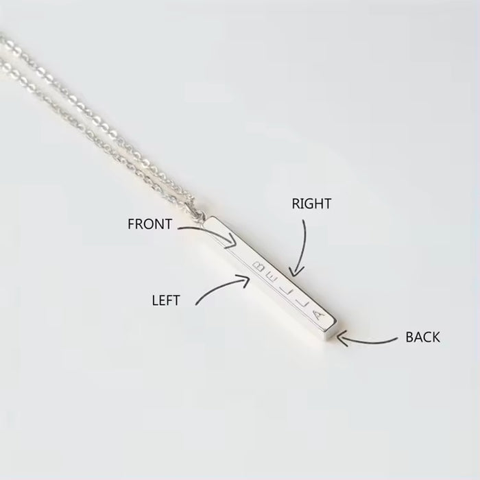 Bar Name Necklace 925 Sterling Silver