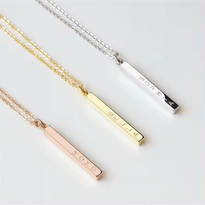 Bar Name Necklace 925 Sterling Silver