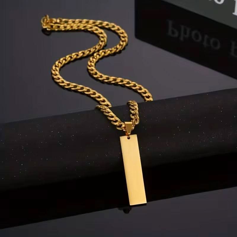 Long Bar Men's Name Cuban Link Chain-Custom Name Necklace-Sairahaz Jewelers