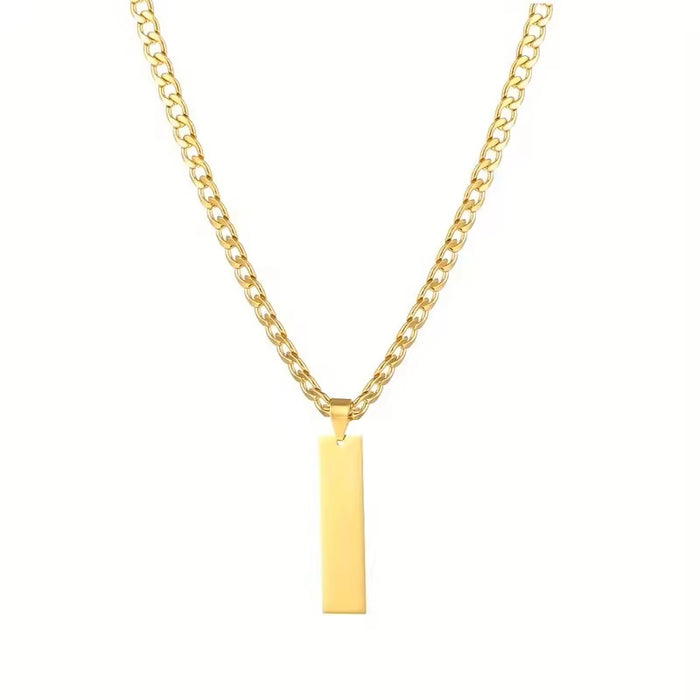 Long Bar Men's Name Cuban Link Chain-Custom Name Necklace-Sairahaz Jewelers