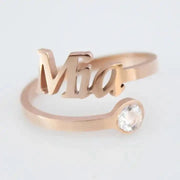 Custom Name Birthstone Ring-Rings-Sairahaz Jewelers