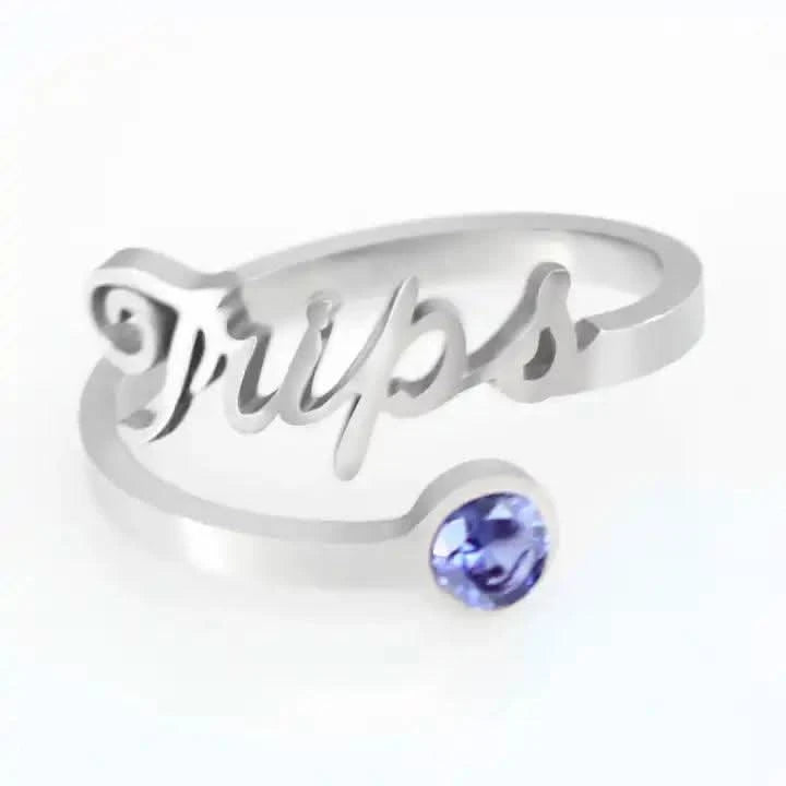 Custom Name Birthstone Ring-Rings-Sairahaz Jewelers