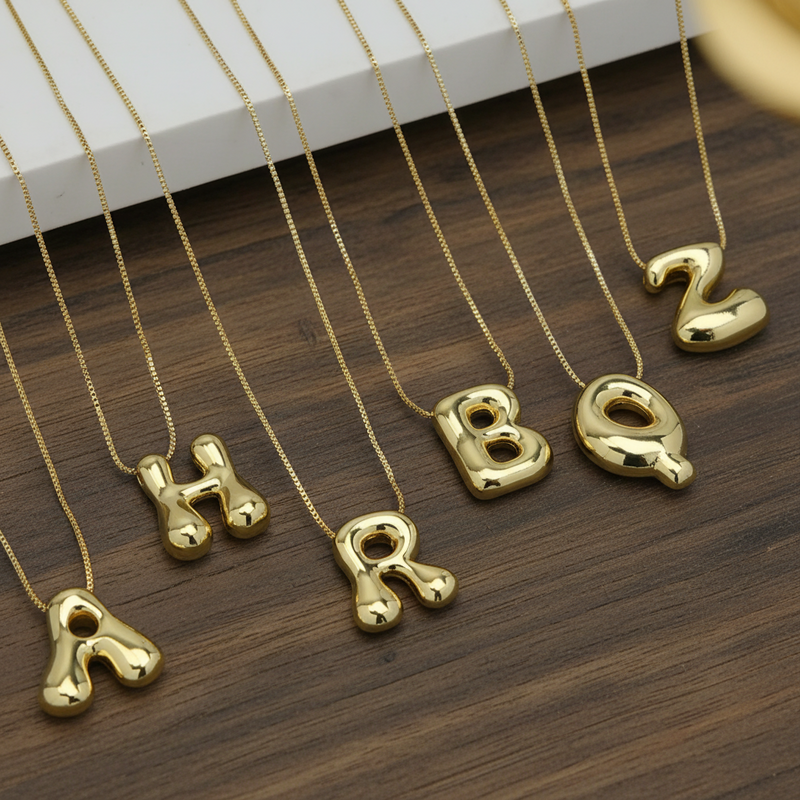 Bubble Initial Necklace