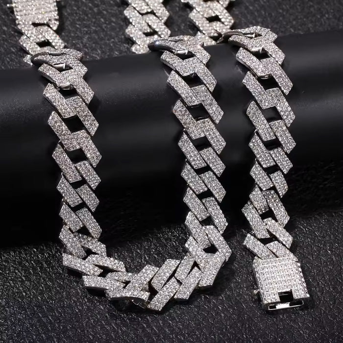 CZ Cuban Link Chain Necklace - 925 Sterling Silver-chain-Sairahaz Jewelers