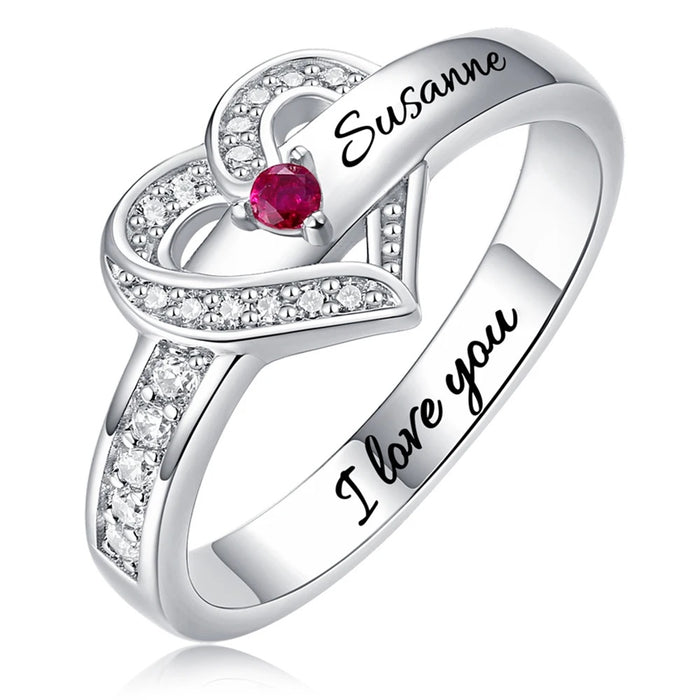 Birthstone Ring with Children's Names