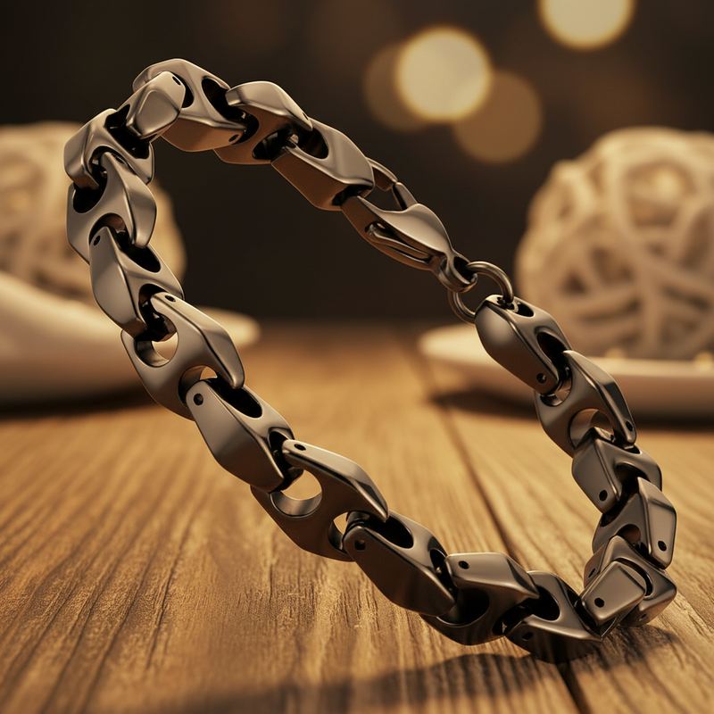 Black Wish Bone Tungsten Bracelet