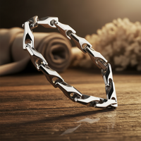 Silver Tungsten Carbide Bracelet - view 1