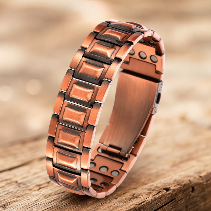 Pulsera de eslabones magnéticos de cobre puro