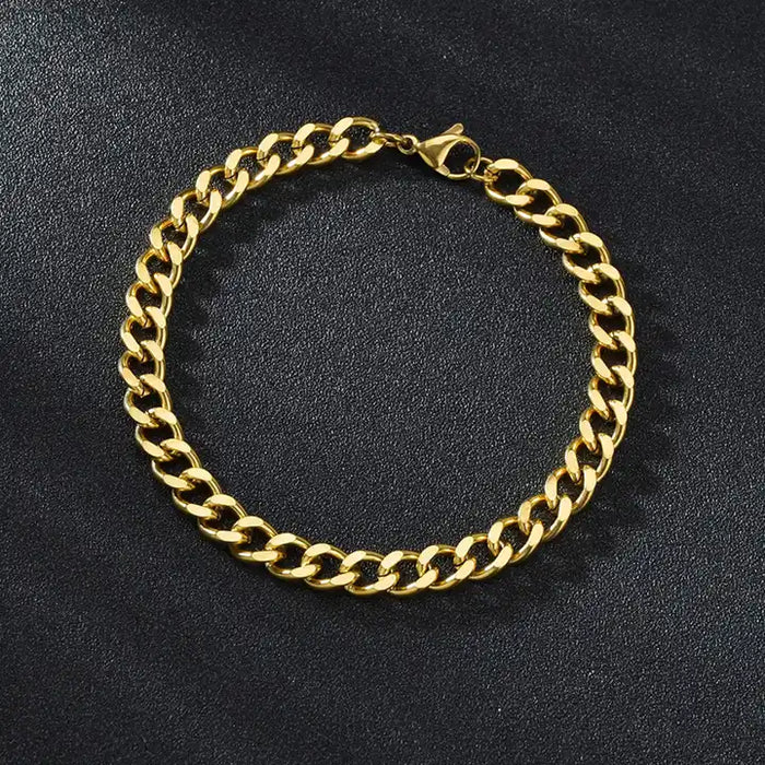 Miami Cuban Chain Bracelet, 3mm 5mm 7 mm 18K Gold Filled Gold Miami Cuban-Bracelet-Sairahaz Jewelers