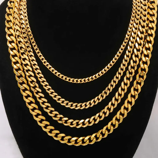 Bold Elegance: Cuban Link Necklace - 18K Gold Plated Men's Necklace 