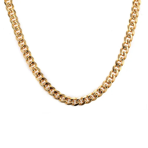 Bold Elegance: Cuban Link Necklace - 18K Gold Plated Men's Necklace 