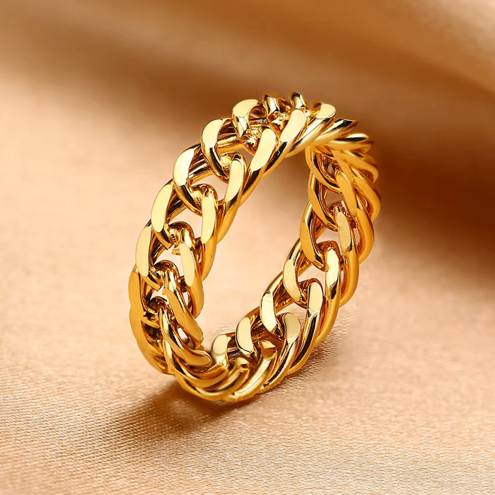 Stainless Steel Chic Cuban Link Ring 6mm