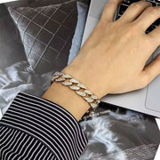 CZ Cuban Link Bracelet-Bracelet-Sairahaz Jewelers