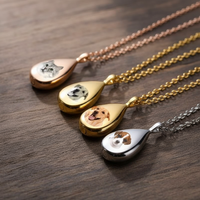 Personalized Memorial Ashes Necklace in Stainless Steel - view 1