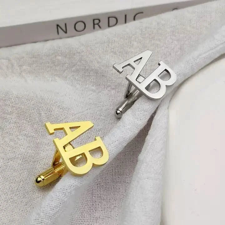 Custom Cuff Links: Add a Touch of You to Every Outfit - Name Cuff Link-Gift for him-Sairahaz Jewelers