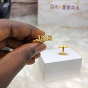 Custom Cuff Links: Add a Touch of You to Every Outfit - Name Cuff Link-Gift for him-Sairahaz Jewelers