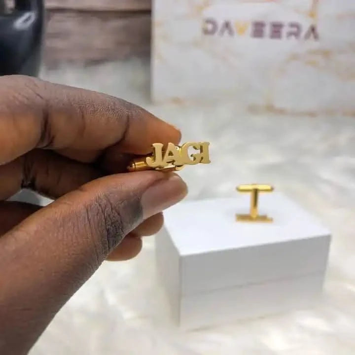 Custom Cuff Links: Add a Touch of You to Every Outfit - Name Cuff Link-Gift for him-Sairahaz Jewelers