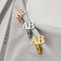 Personalized initial cufflinks with polished custom letter design