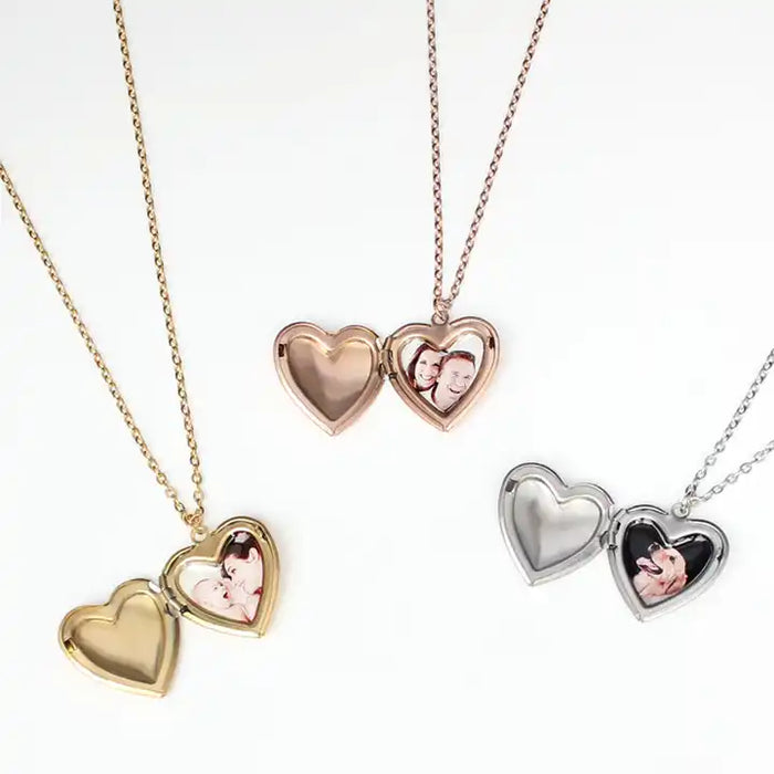 Personalized Picture Heart Necklace-Custom Picture Necklace-Sairahaz Jewelers