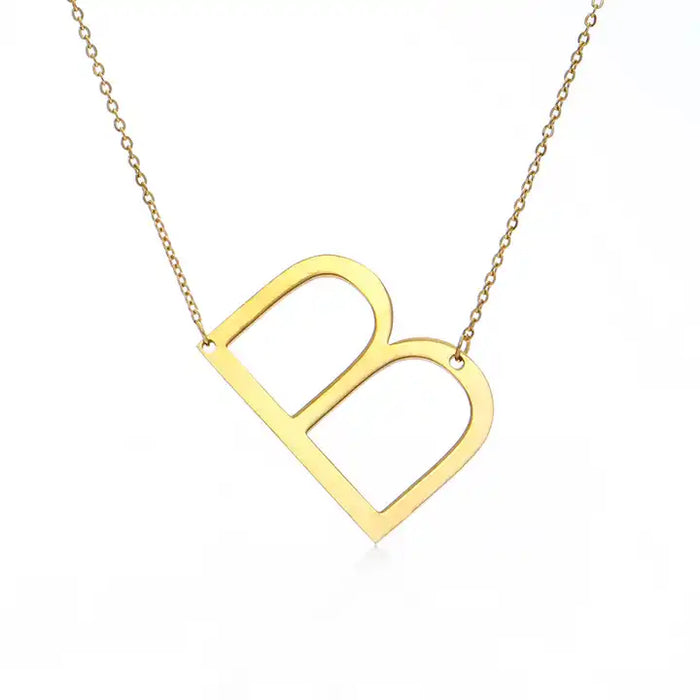 Minimalist Letter Necklace - Personalized Large initial Necklace