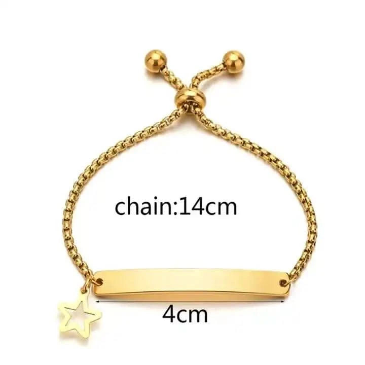Adjustable Personalized Name Bracelet for Newborn-Custom Name Bracelet-Sairahaz Jewelers