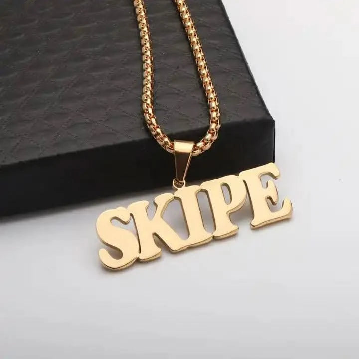 Mans Name Necklace  Personalized Name Necklace -Custom Name Necklace -18KGP -Gift for him