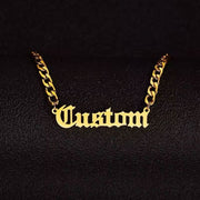 English Name Necklace with Cuban Link Chain for Men-Custom Name Necklace-Sairahaz Jewelers