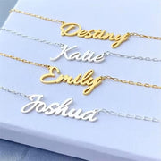Minimalist Name Necklace 925 Sterling Silver-Custom Name Necklace-Sairahaz Jewelers