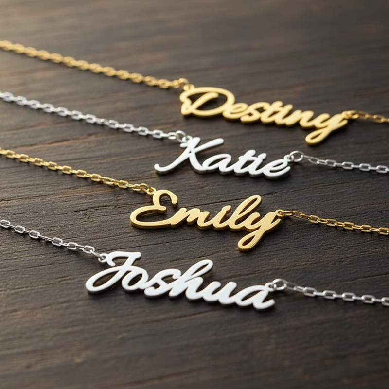 Collar con Nombre Personalizado de Plata de Ley 925