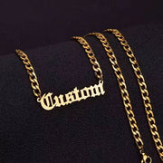 English Name Necklace with Cuban Link Chain for Men-Custom Name Necklace-Sairahaz Jewelers