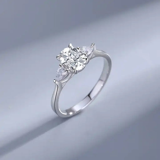 Oval Moissanite Engagement Ring in White Gold