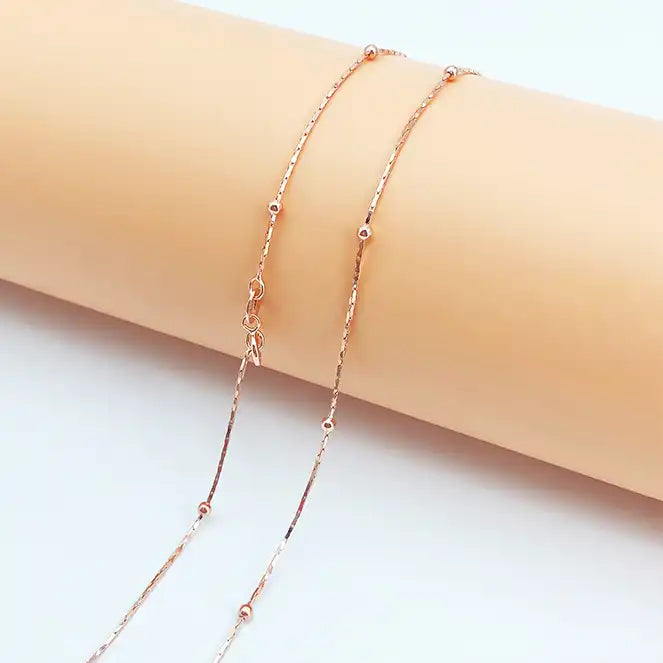 Sterling Silver Beads Chain Necklace Minimalist-chain-Sairahaz Jewelers