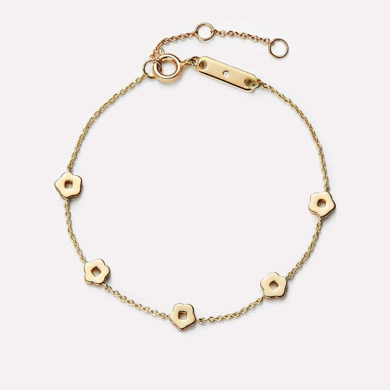 Sairahaz Flower Bracelet Gold Plated-Bracelets-Sairahaz Jewelers