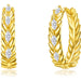 Gold Plated Wheat Circle Hoop Earrings-Earrings-Sairahaz Jewelers